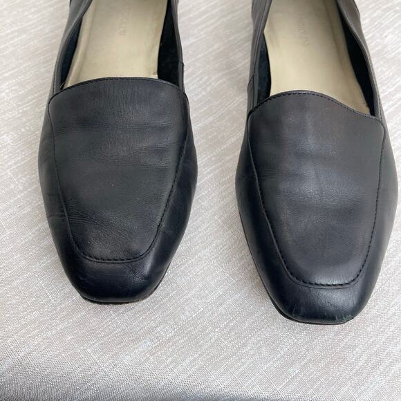 Enzo Angiolini Black Leather Loafers Women’s 8.5 Vintage Square Toe Slip On - Picture 8 of 10